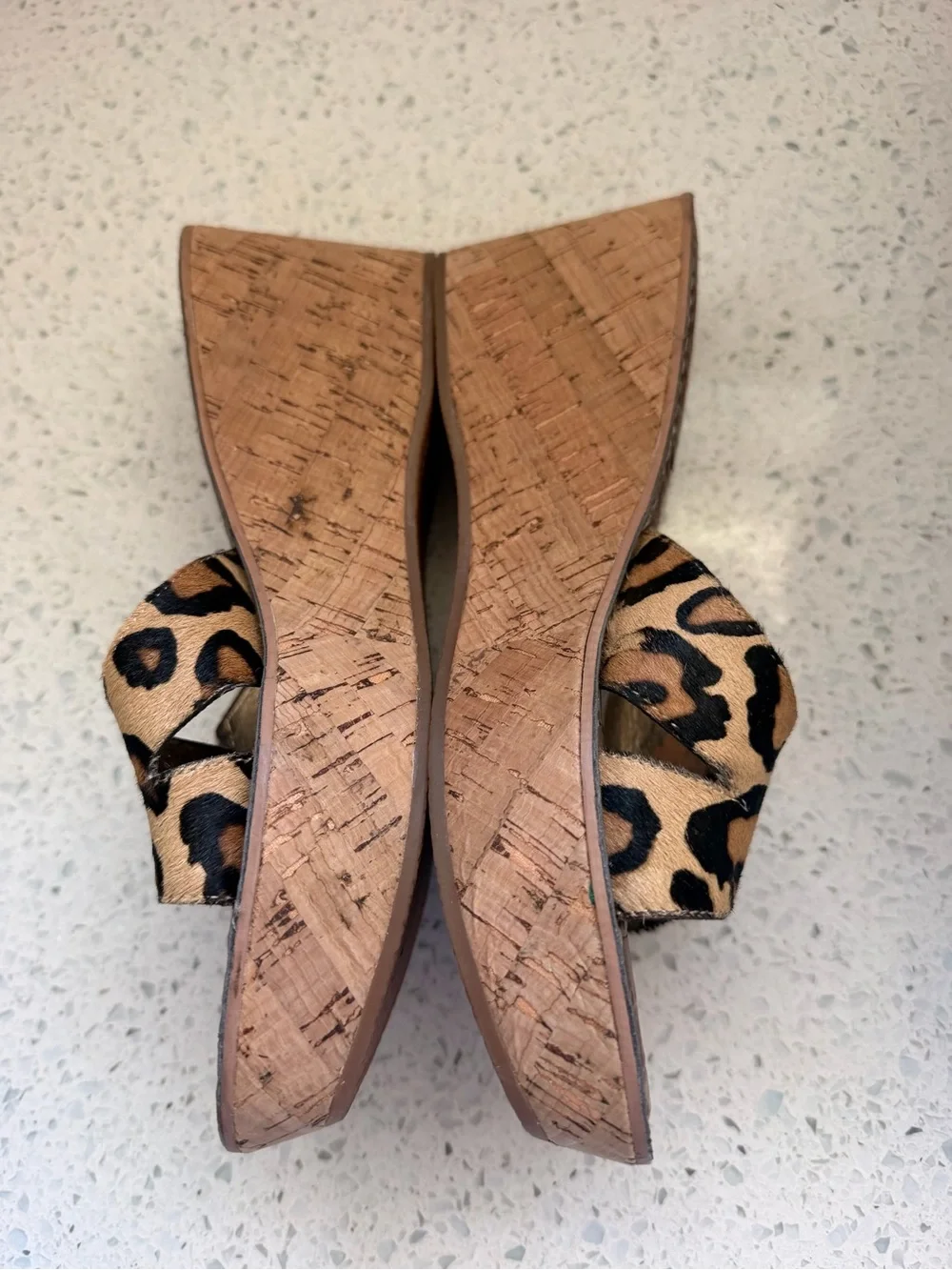 Sam Edelman Reid Wedge Sandals Chunky Platform Cheetah Y2K Women’s Leather 7.5